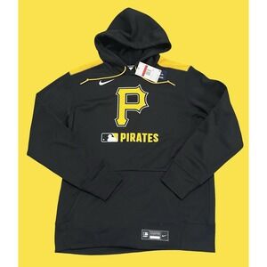 Pittsburgh Pirates Hoodie Mens Large MLB Baseball Nike Therma Fit New Black